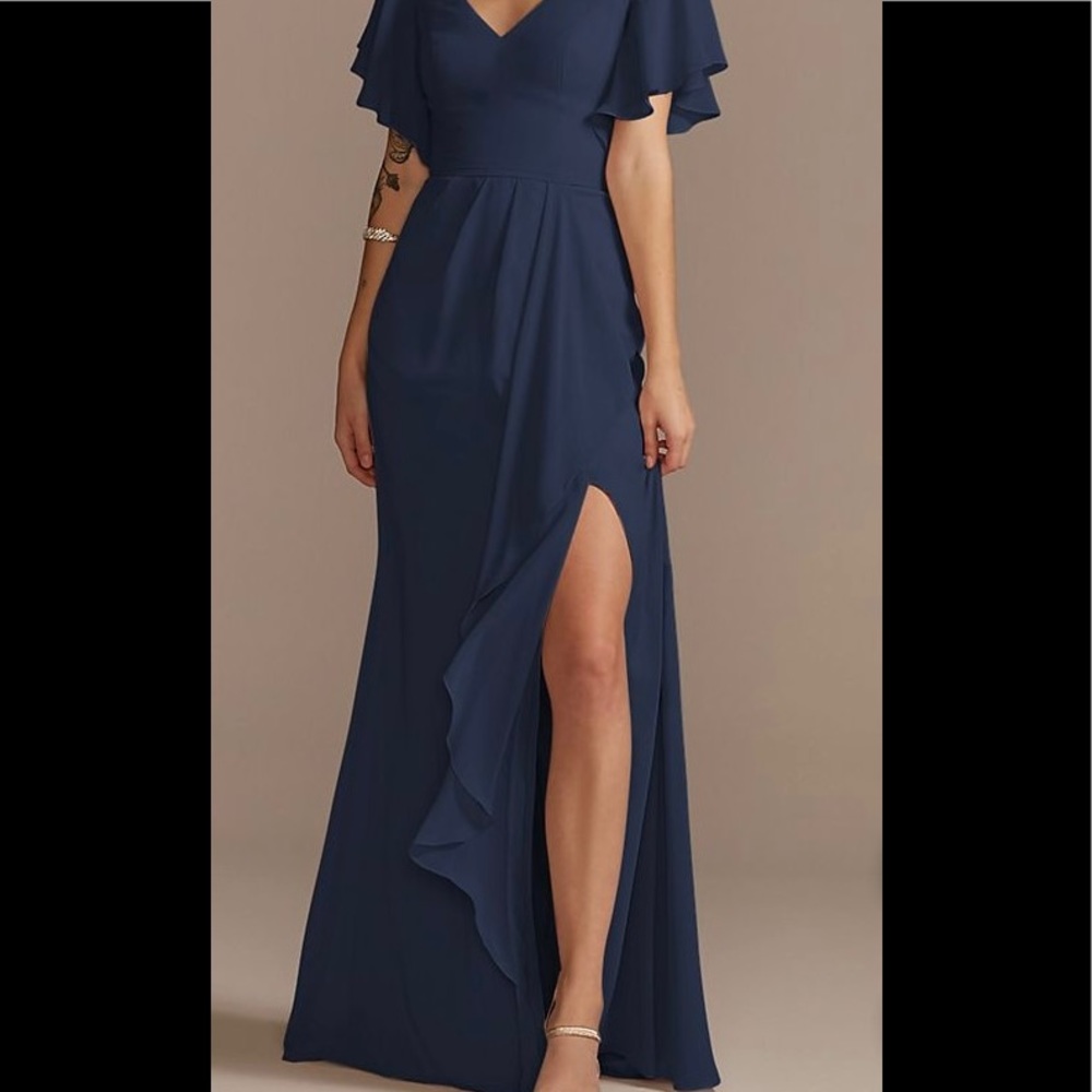 David’s Bridal Flutter Sleeve Bridesmaid Dress